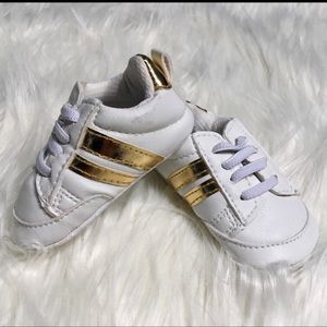 Infant Gold/White adidas inspired shoe